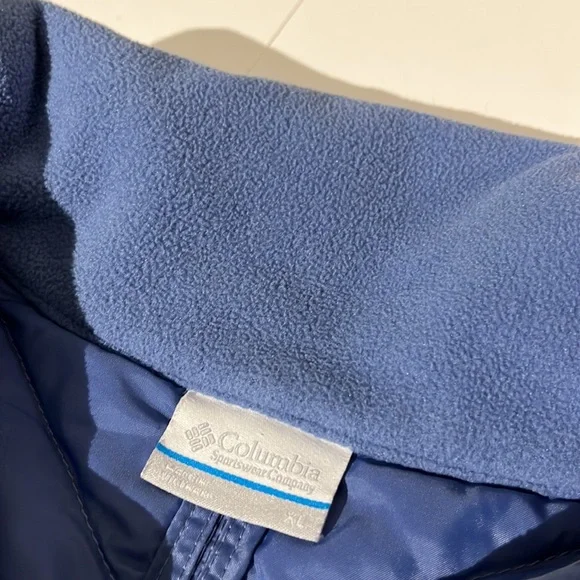 Columbia Blue Quilted Vest Womens XL Fleece Winter - Picture 2 of 7